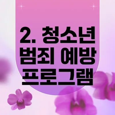 2. 청소년 범죄 예방 프로그램