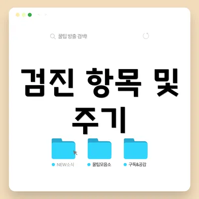 검진 항목 및 주기