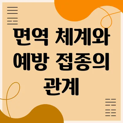 면역 체계와 예방 접종의 관계