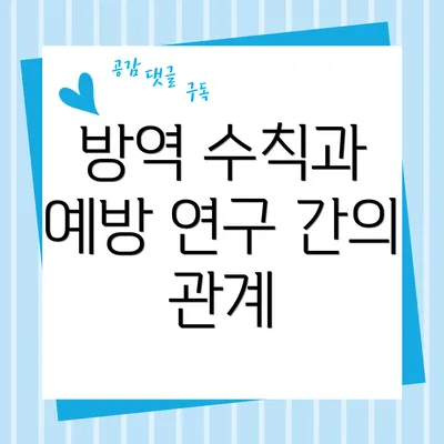 방역 수칙과 예방 연구 간의 관계