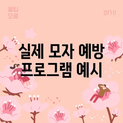 실제 모자 예방 프로그램 예시