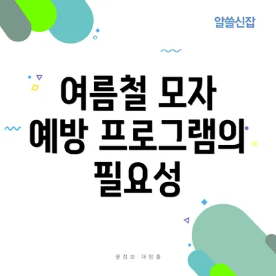 여름철 모자 예방 프로그램의 필요성