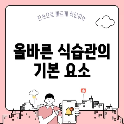 올바른 식습관의 기본 요소