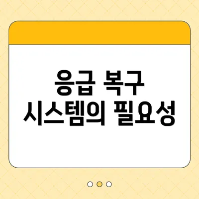 응급 복구 시스템의 필요성