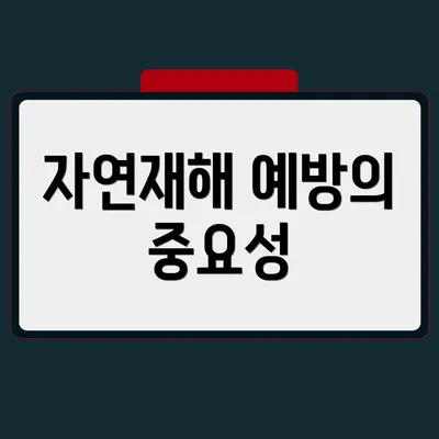 자연재해 예방의 중요성