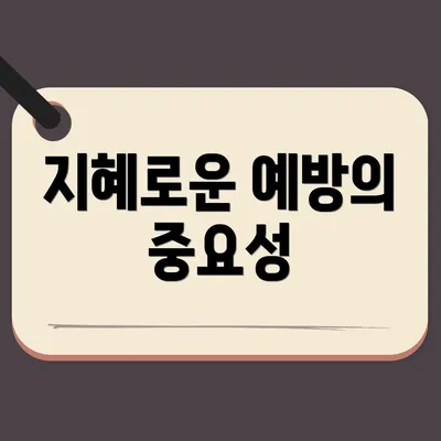 지혜로운 예방의 중요성