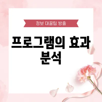 프로그램의 효과 분석